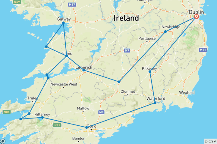Carte du circuit Introduction à l'Irlande