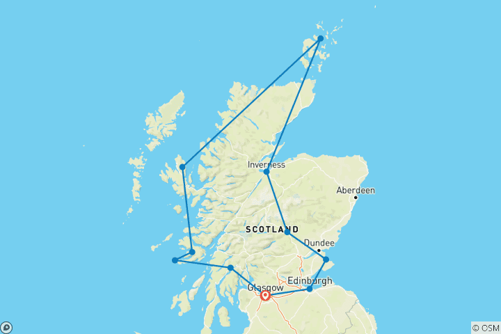 Carte du circuit Highlands et îles d'Écosse