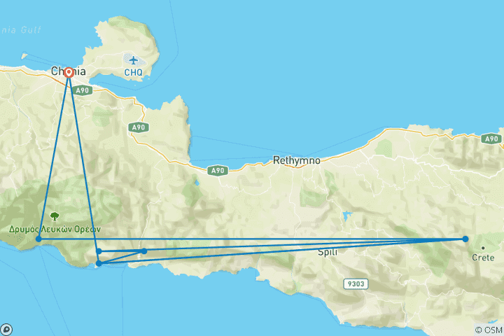 Carte du circuit Explorer la Crète