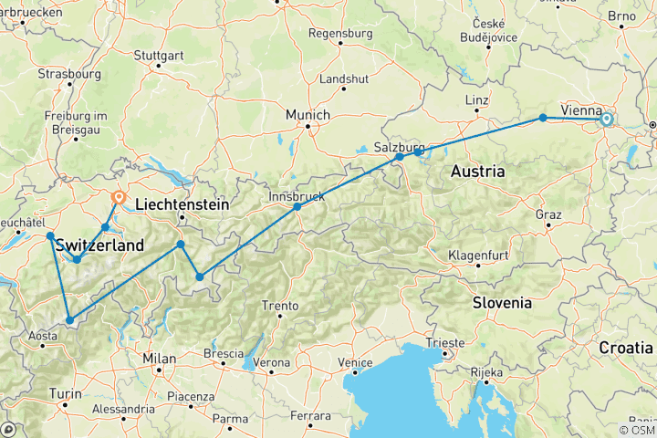 Map of The Best of Austria & Switzerland
