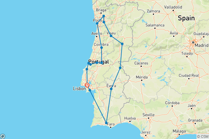 Carte du circuit Le Portugal en profondeur