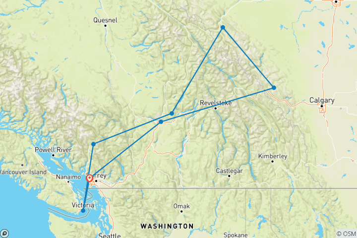 Carte du circuit L'esprit des Rocheuses