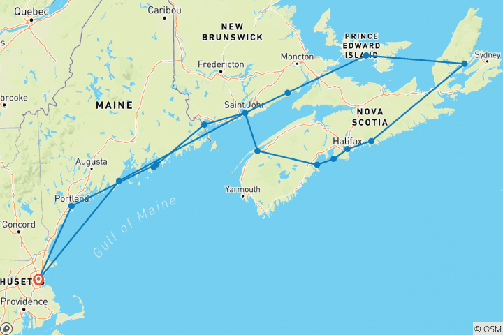 Carte du circuit Aventure dans les Maritimes