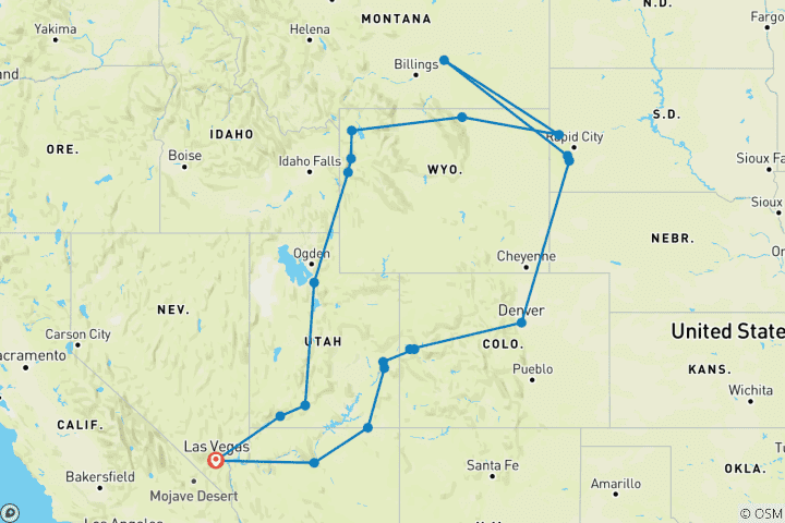 Map of Exploring America's Great Parks