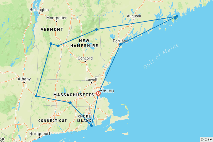 Map of Classic Fall Foliage