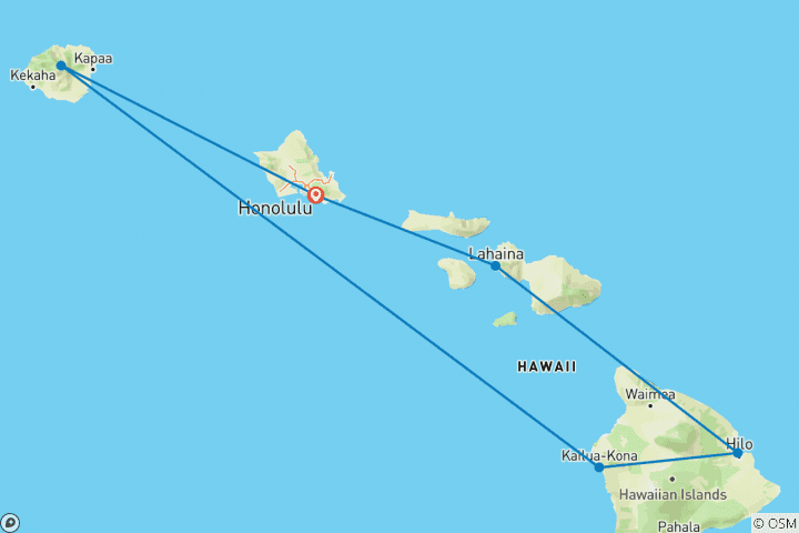 Karte von Kreuzfahrt durch Hawaiis Paradies mit Sheraton Waikiki