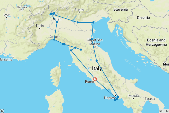 Map of Italy's Best