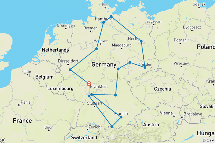 Map of Highlights of Germany