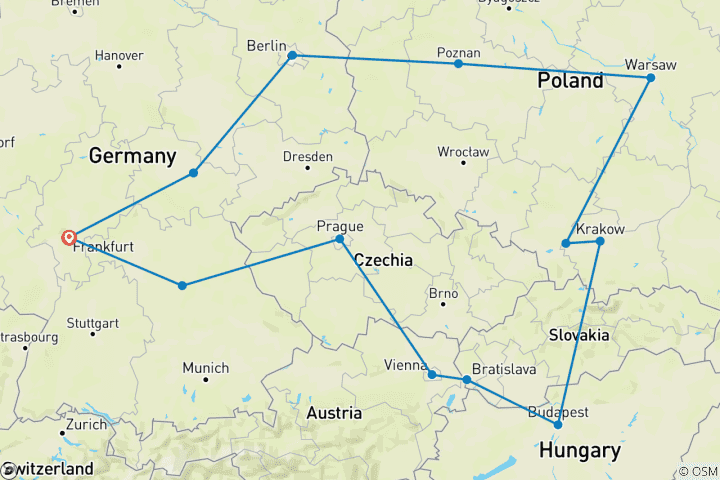 Carte du circuit Europe centrale