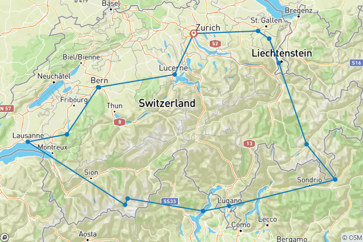 Carte du circuit Grand circuit de Suisse
