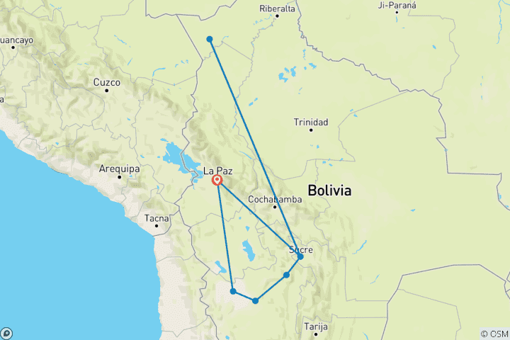 Carte du circuit Découverte de la Bolivie