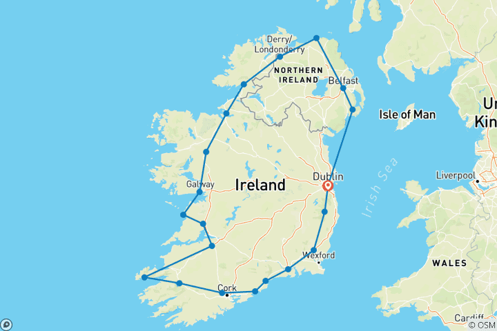 Carte du circuit Découverte de l'Irlande