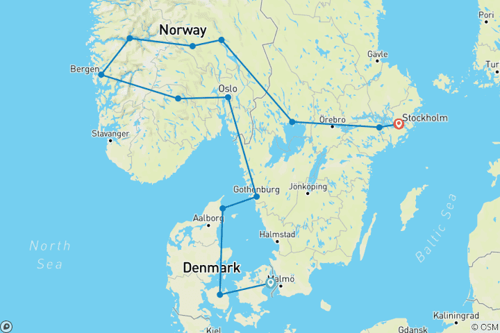 Map of Focus on Scandinavia