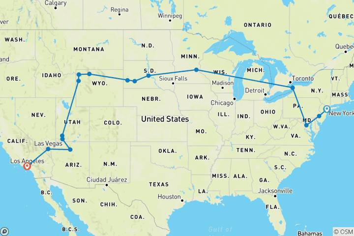 Carte du circuit Aventure transaméricaine