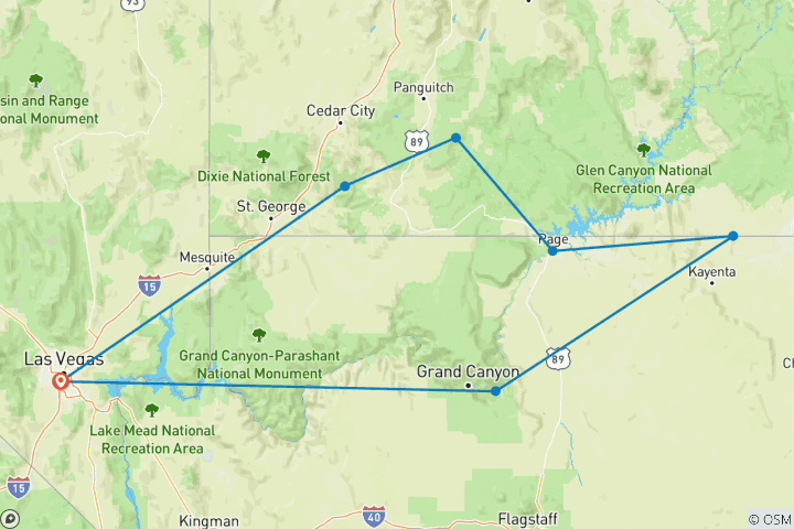 Carte du circuit Les points forts des Canyonlands