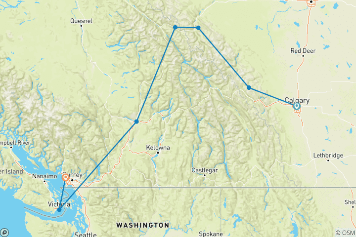 Map of Heart of the Canadian Rockies