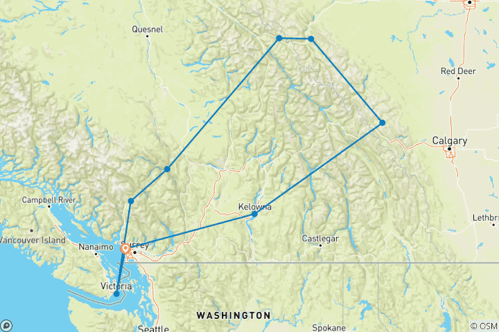 Map of The Canadian Rockies