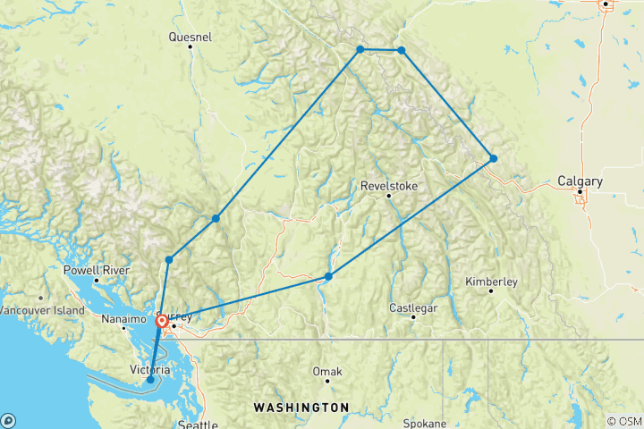 Map of The Canadian Rockies