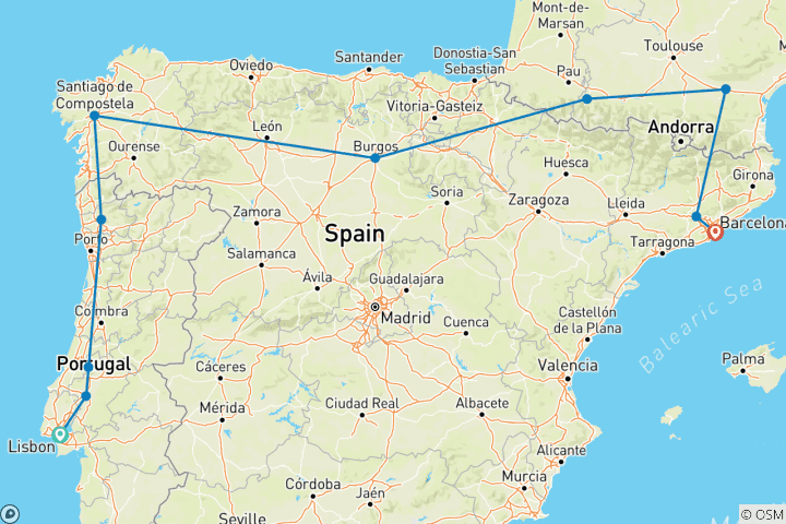 Mapa de Fátima, Lourdes y Santuarios de España - viaje basado en la fe