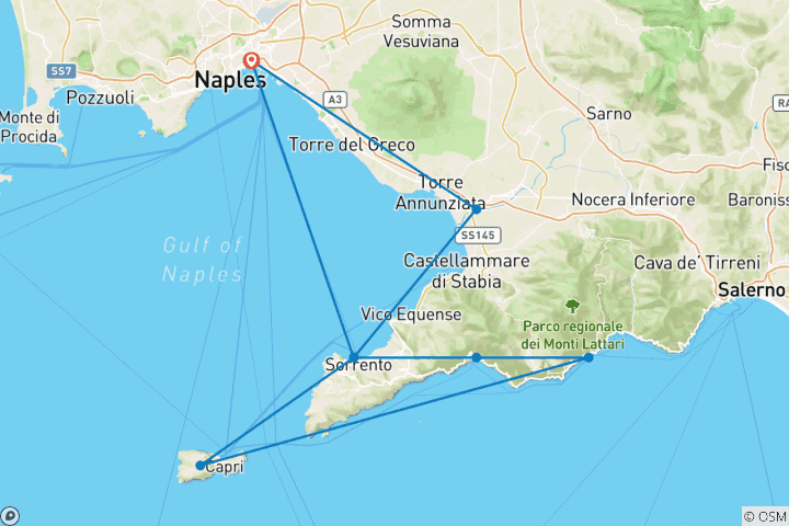 Map of Amalfi Coast Experience - Small Group Tour