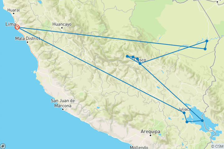 Map of Peru Panorama