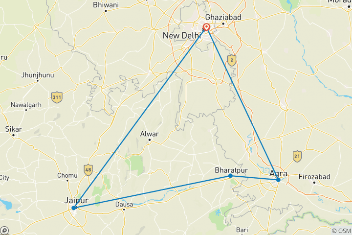 Carte du circuit Triangle d'or