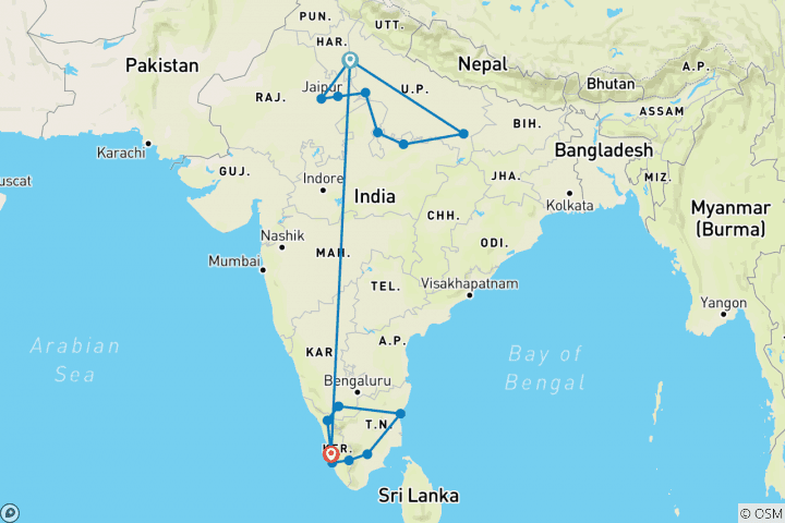 Map of India Encompassed