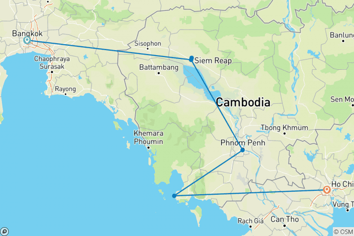 Map of Cambodia: Ancient Ruins & Boat Rides