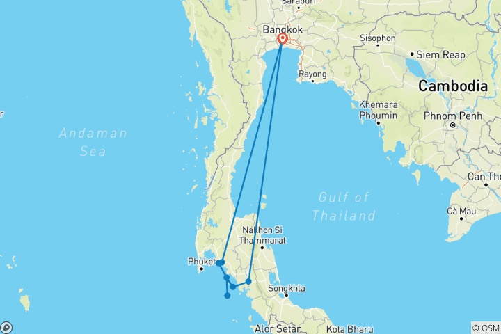 Carte du circuit Thaïlande : excursion sur les îles - Côte ouest