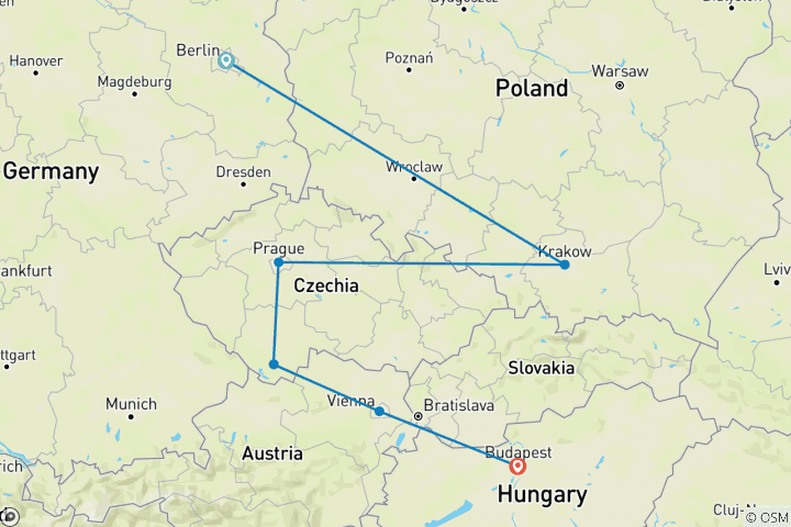 Carte du circuit Le meilleur de l'Europe de l'Est