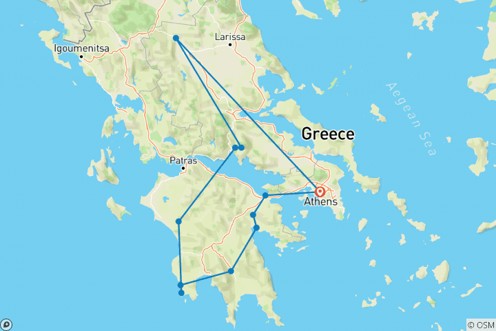 Map of Highlights of Ancient Greece