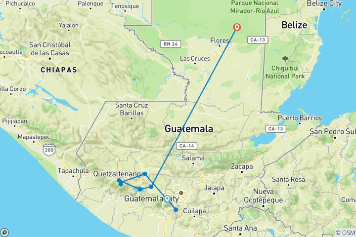 Carte du circuit Découvrez le Guatemala
