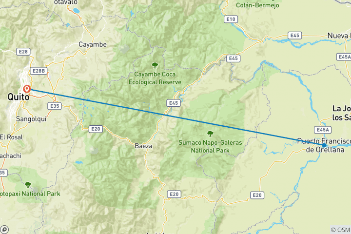 Map of La Selva Lodge - 4 Day Independent Adventure