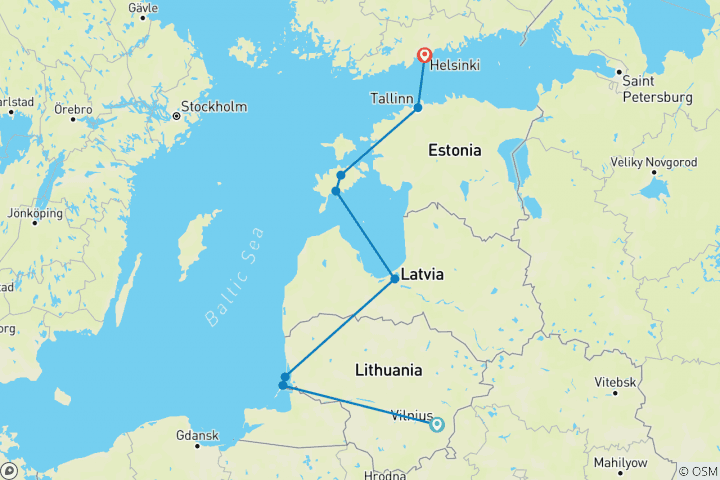 Map of Baltic Adventure