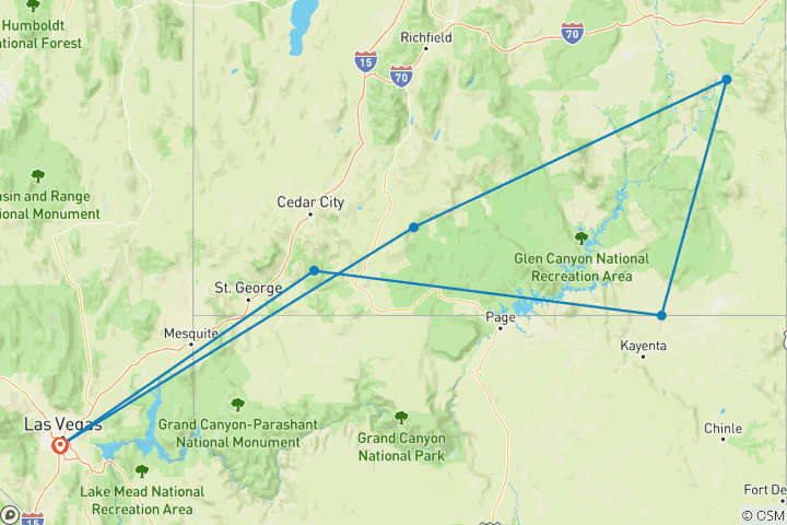 Map of Utah Parks Circuit