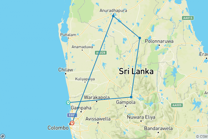 Map of Classic Sri Lanka