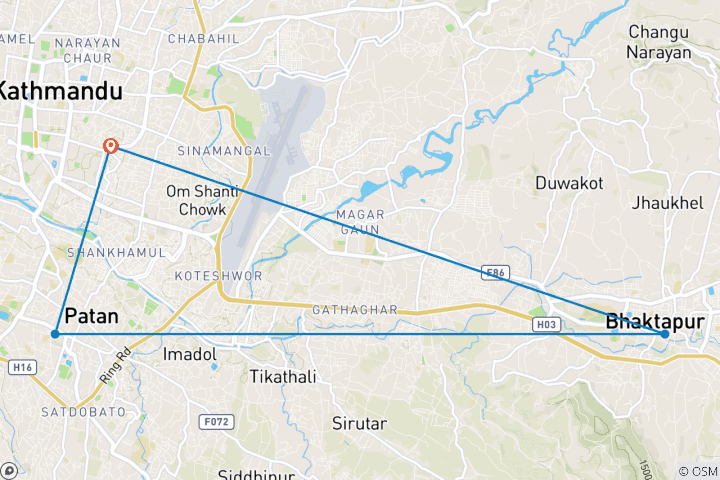 Map of Kathmandu valley Day Tours