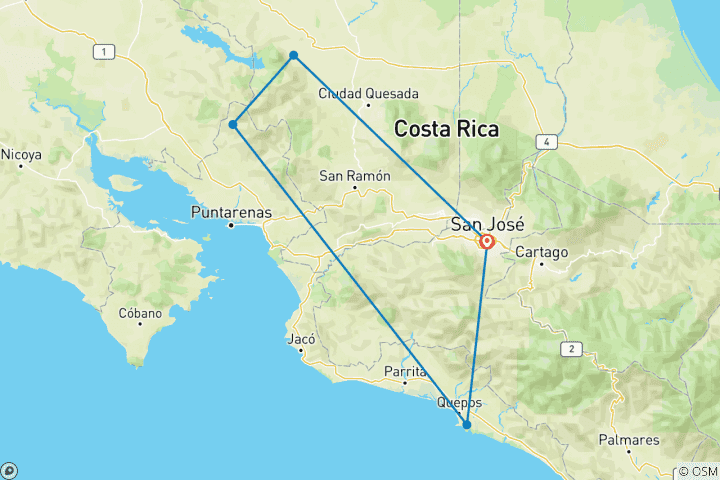 Mapa de Experiencia familiar en Costa Rica