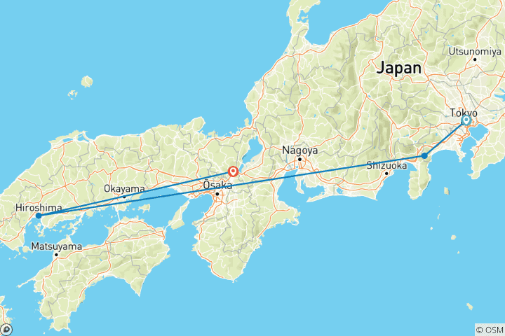 Carte du circuit Vacances en famille au Japon