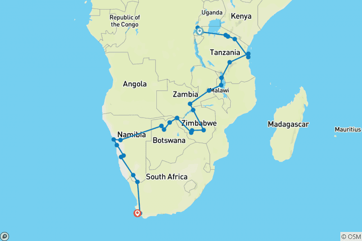 Carte du circuit Tambours africains