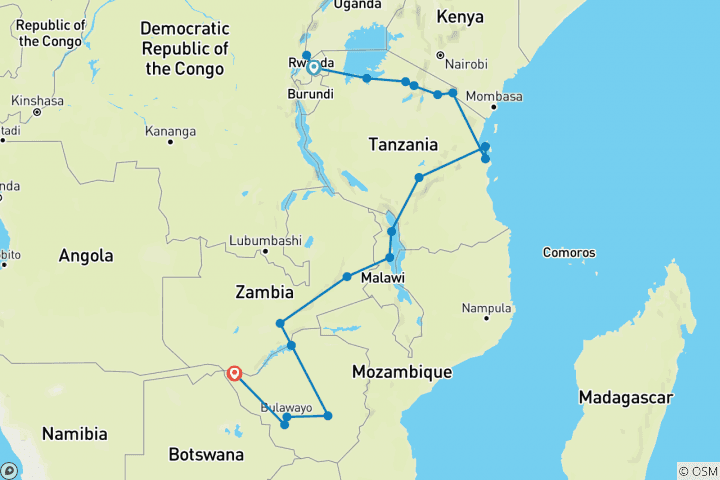 Carte du circuit Pistes Tusker