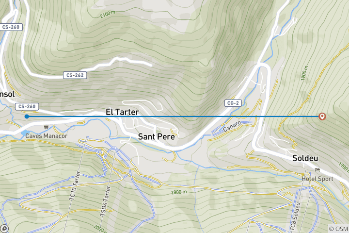 Map of Summer Pyrenees Family Holiday with teenagers