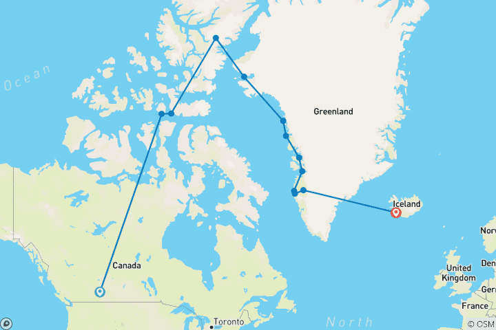 Carte du circuit Passage du Nord-Ouest : Epic High Arctic, opéré par Quark