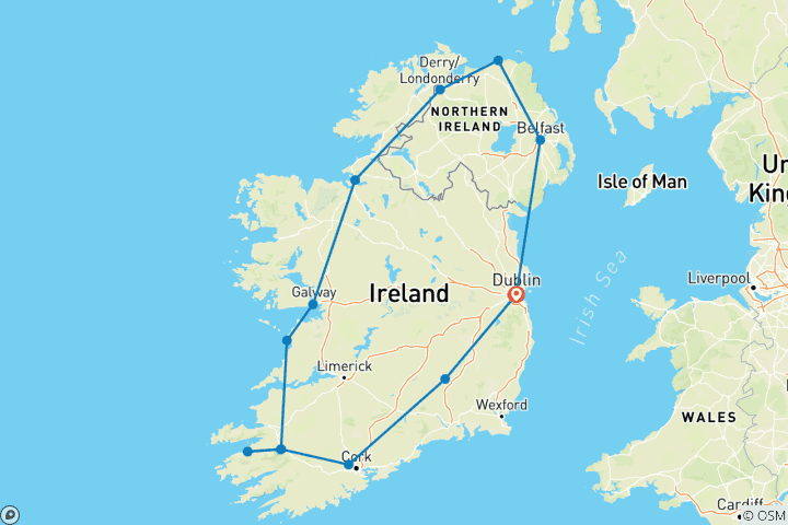 Carte du circuit Explorateur irlandais