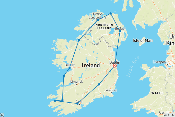 Carte du circuit Explorateur irlandais