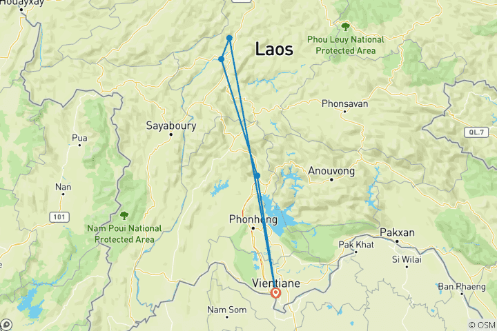 Carte du circuit Découvrez le Laos dans le confort