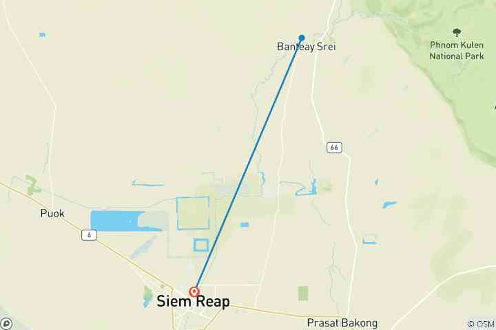 Map of Full-Day Banteay Srey & Grand Circuit tour