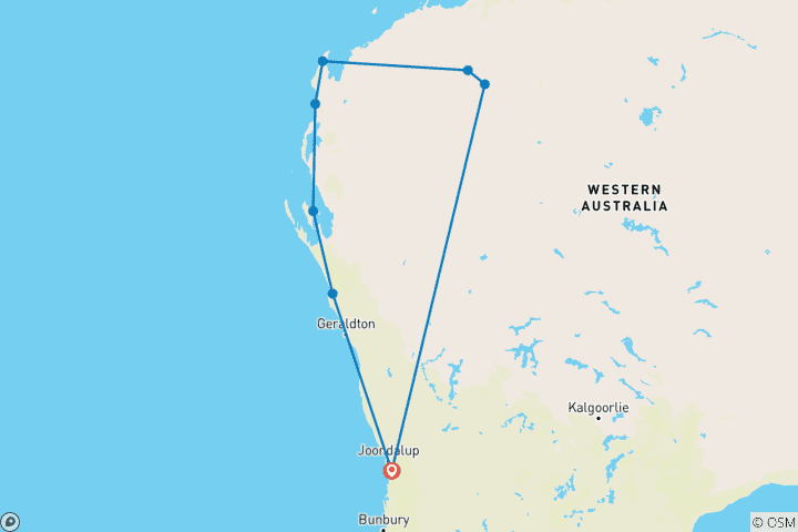 Carte du circuit Côte ouest et Karijini - Aventure terrestre