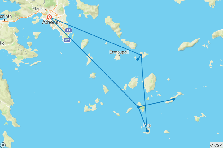 Carte du circuit Le meilleur de la Grèce