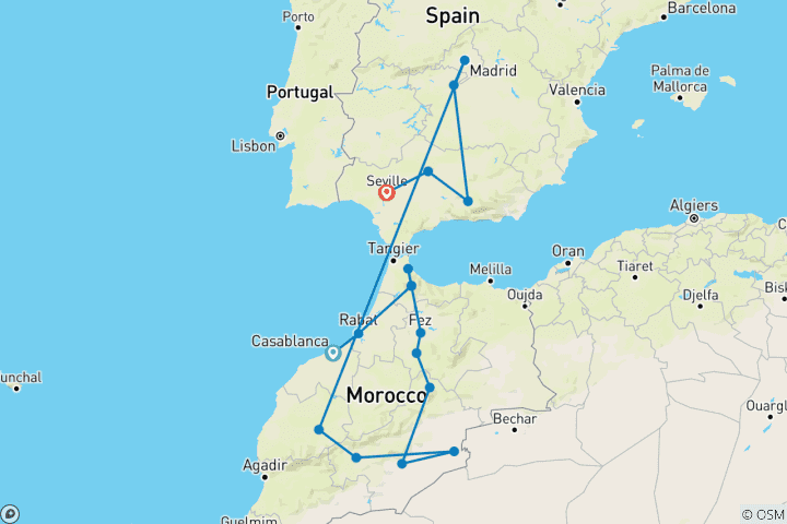 Kaart van Het beste van Marokko en Spanje
